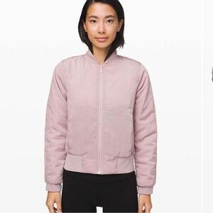 EUC Lululemon Non-Stop Bomber Jacket *Reversible, Smoky Blush Size 6